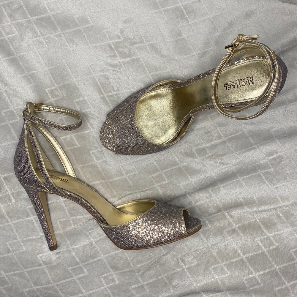 Michael Kors Gold Glitter Heels